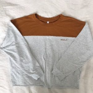 RVCA marbled grey/copper boxy crop sweater